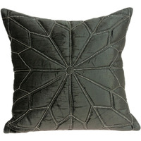 Parkland Collection Lolu Transitional Grey Pillow Cover With Poly Insert
