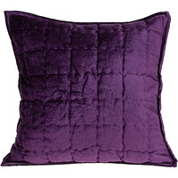 Parkland Collection Agio Transitional Purple Solid Quilted Pillow Cover With Poly Insert