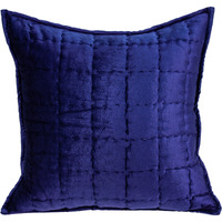 Parkland Collection Augusta Transitional Royal Blue Solid Quilted Pillow Cover With Poly Insert