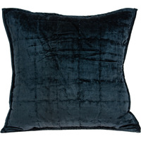 Parkland Collection Cerro Transitional Dark Blue Solid Quilted Pillow Cover With Poly Insert