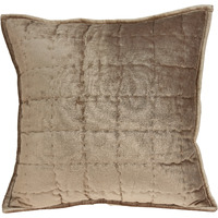 Parkland Collection Byblo Transitional Taupe Solid Quilted Pillow Cover With Poly Insert