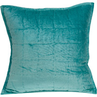 Parkland Collection Gorty Transitional Aqua Solid Quilted Pillow Cover With Poly Insert
