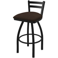 411 Jackie 25" Low Back Swivel Counter Stool with Black Wrinkle Finish and Rein Coffee Seat