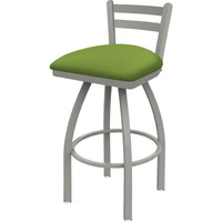 411 Jackie 30" Low Back Swivel Bar Stool with Anodized Nickel Finish and Canter Kiwi Green Seat