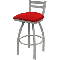411 Jackie 30" Low Back Swivel Bar Stool with Anodized Nickel Finish and Canter Red Seat