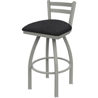 411 Jackie 30" Low Back Swivel Bar Stool with Anodized Nickel Finish and Graph Anchor Seat
