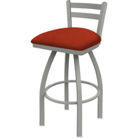 411 Jackie 30" Low Back Swivel Bar Stool with Anodized Nickel Finish and Graph Poppy Seat