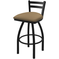 411 Jackie 30" Low Back Swivel Bar Stool with Black Wrinkle Finish and Canter Sand Seat