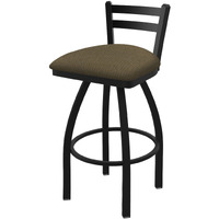 411 Jackie 30" Low Back Swivel Bar Stool with Black Wrinkle Finish and Graph Cork Seat