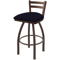 411 Jackie 30" Low Back Swivel Bar Stool with Bronze Finish and Canter Twilight Seat