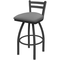 411 Jackie 30" Low Back Swivel Bar Stool with Pewter Finish and Canter Folkstone Grey Seat