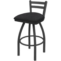 411 Jackie 30" Low Back Swivel Bar Stool with Pewter Finish and Graph Anchor Seat