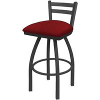 411 Jackie 30" Low Back Swivel Bar Stool with Pewter Finish and Graph Ruby Seat