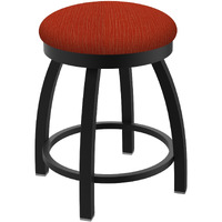 802 Misha 18" Swivel Vanity Stool with Black Wrinkle Finish and Graph Poppy Seat