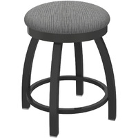 802 Misha 18" Swivel Vanity Stool with Pewter Finish and Graph Alpine Seat