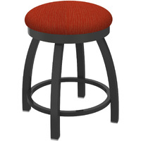 802 Misha 18" Swivel Vanity Stool with Pewter Finish and Graph Poppy Seat