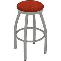 802 Misha 36" Swivel Extra Tall Bar Stool with Anodized Nickel Finish and Graph Poppy Seat