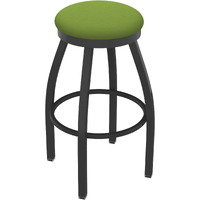802 Misha 36" Swivel Extra Tall Bar Stool with Pewter Finish and Canter Kiwi Green Seat