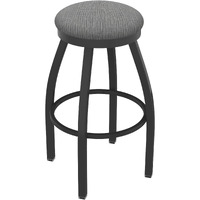 802 Misha 36" Swivel Extra Tall Bar Stool with Pewter Finish and Graph Alpine Seat