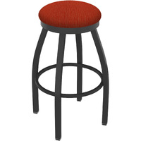 802 Misha 36" Swivel Extra Tall Bar Stool with Pewter Finish and Graph Poppy Seat