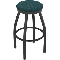 802 Misha 36" Swivel Extra Tall Bar Stool with Pewter Finish and Graph Tidal Seat