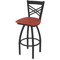 820 Catalina 30" Swivel Bar Stool with Black Wrinkle Finish and Graph Poppy Seat