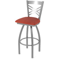 820 Catalina Stainless Steel 30" Swivel Bar Stool with Graph Poppy Seat
