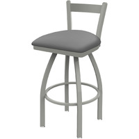821 Catalina 25" Low Back Swivel Counter Stool with Anodized Nickel Finish and Canter Folkstone Grey Seat