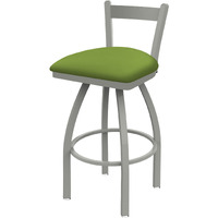 821 Catalina 25" Low Back Swivel Counter Stool with Anodized Nickel Finish and Canter Kiwi Green Seat