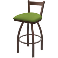 821 Catalina 25" Low Back Swivel Counter Stool with Bronze Finish and Canter Kiwi Green Seat