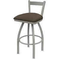 821 Catalina 30" Low Back Swivel Bar Stool with Anodized Nickel Finish and Canter Earth Seat