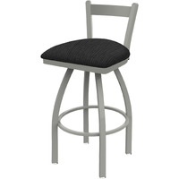 821 Catalina 30" Low Back Swivel Bar Stool with Anodized Nickel Finish and Graph Coal Seat
