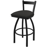 821 Catalina 30" Low Back Swivel Bar Stool with Black Wrinkle Finish and Canter Iron Seat