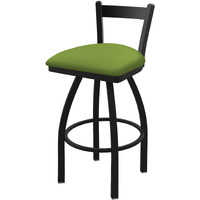821 Catalina 30" Low Back Swivel Bar Stool with Black Wrinkle Finish and Canter Kiwi Green Seat