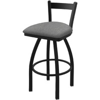 821 Catalina 30" Low Back Swivel Bar Stool with Black Wrinkle Finish and Graph Alpine Seat
