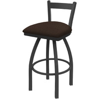 821 Catalina 30" Low Back Swivel Bar Stool with Pewter Finish and Rein Coffee Seat