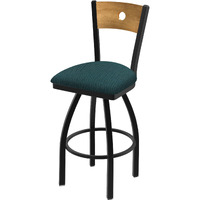830 Voltaire 25" Swivel Counter Stool with Black Wrinkle Finish, Medium Back and Graph Tidal Seat