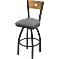 830 Voltaire 36" Swivel Counter Stool with Black Wrinkle Finish, Medium Back and Graph Alpine Seat