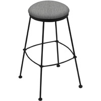 3030 30" Stationary Bar Stool with Black Wrinkle Finish and Graph Alpine Seat