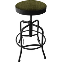 910 Industrial-Adjustable Stool with Black Wrinkle Finish and Graph Parrot Seat