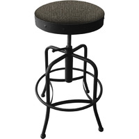 910 Industrial-Adjustable Stool with Black Wrinkle Finish and Graph Chalice Seat