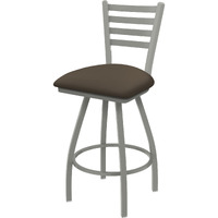 XL 410 Jackie 30" Swivel Bar Stool with Anodized Nickel Finish and Canter Earth Seat