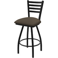XL 410 Jackie 30" Swivel Bar Stool with Black Wrinkle Finish and Canter Earth Seat