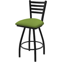 XL 410 Jackie 30" Swivel Bar Stool with Black Wrinkle Finish and Canter Kiwi Green Seat