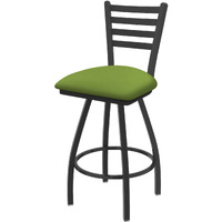 XL 410 Jackie 36" Swivel Extra Tall Bar Stool with Pewter Finish and Canter Kiwi Green Seat