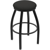 XL 802 Misha 30" Swivel Bar Stool with Black Wrinkle Finish and Canter Iron Seat