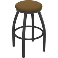 XL 802 Misha 36" Swivel Extra Tall Bar Stool with Pewter Finish and Canter Saddle Seat