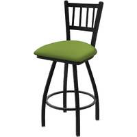 XL 810 Contessa 36" Swivel Extra Tall Bar Stool with Black Wrinkle Finish and Canter Kiwi Green Seat