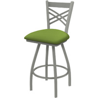 XL 820 Catalina 30" Swivel Bar Stool with Anodized Nickel Finish and Canter Kiwi Green Seat