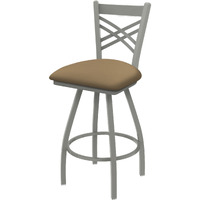 XL 820 Catalina 30" Swivel Bar Stool with Anodized Nickel Finish and Canter Sand Seat